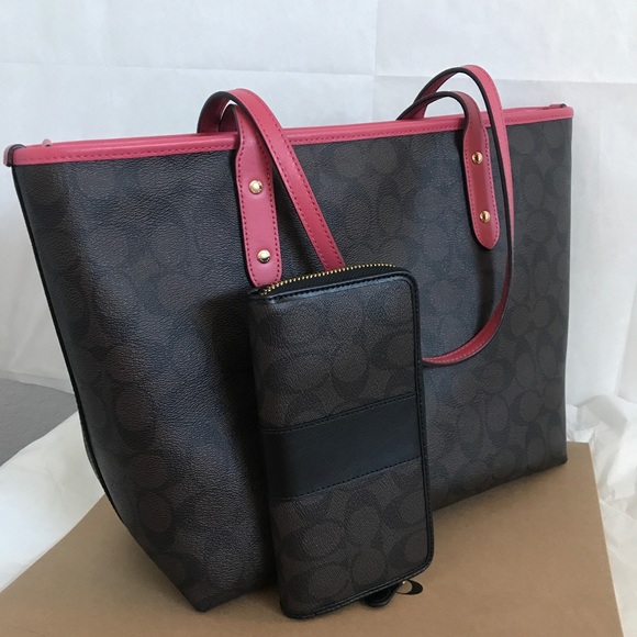 🌷coach zip top tote set/shoulder bag & wallet - Picture 3 of 6